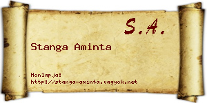 Stanga Aminta névjegykártya